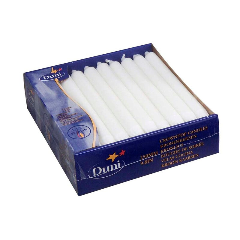 Kronelys , 24 x 250 mm, udvendig diameter: 240 mm, Voks, hvid, 9h, pakke a 30 stk