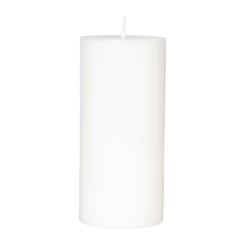 Bloklys, Duni, 70 x 150 x 150 mm, udvendig diameter: 70 mm, Voks, hvid, pakke a 12 stk