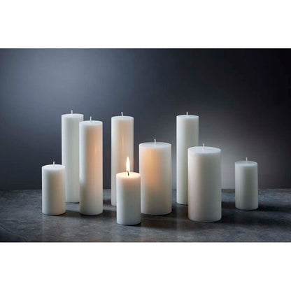 Bloklys, Duni, 70 x 150 x 150 mm, udvendig diameter: 70 mm, Voks, hvid, pakke a 12 stk