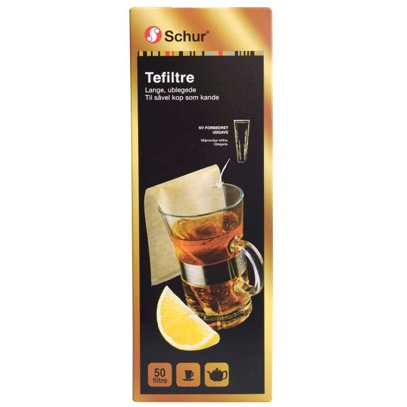Tefilter, 233 x 37 mm, lang, pakke a 50 stk