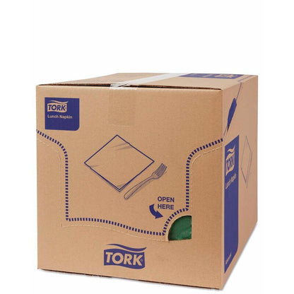 Frokostservietter, Tork, Advanced, 1/4-fold, 3 lag, grøn, 326mmx330mm, 16g/m2, karton a 1500 stk, FSC Mix Credit