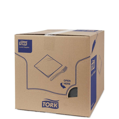 Frokostservietter, Tork, Advanced, 1/4-fold, 2 lag, sort, 330mmx330mm, karton a 2000 stk, FSC Mix Credit