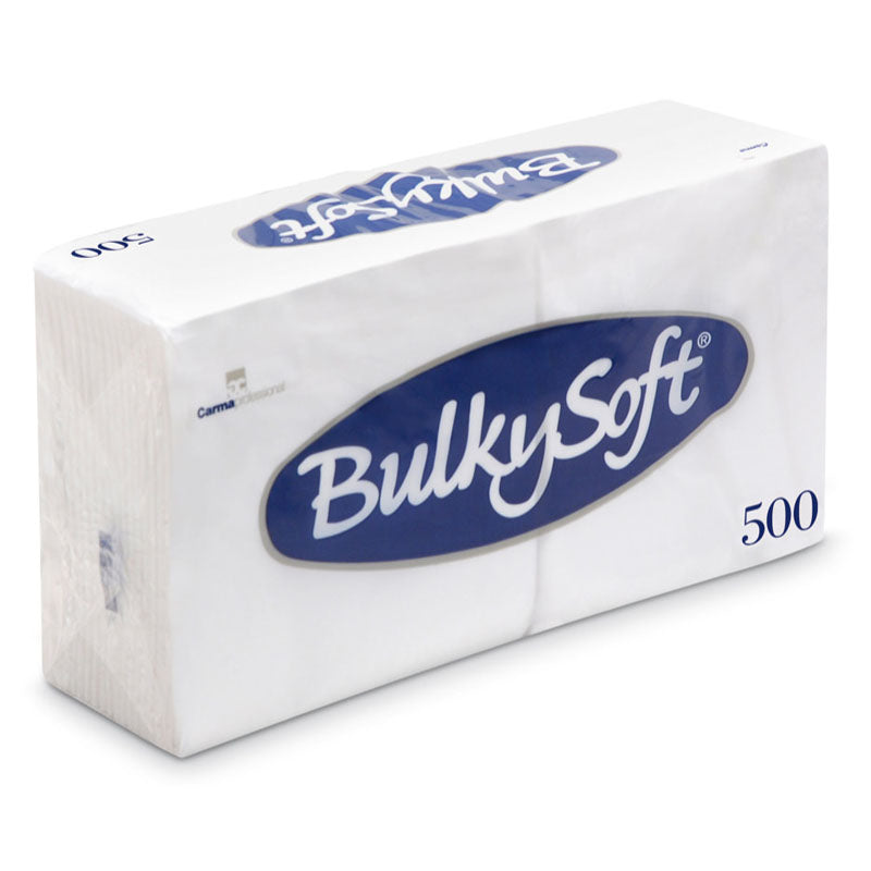 Kaffeservietter, BulkySoft, 1/4-fold, 1 lag, hvid, 240mmx240mm, 19g/m2, pakke a 500 stk