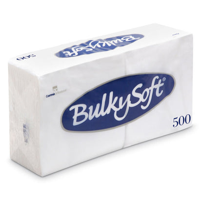 Kaffeservietter, BulkySoft, 1/4-fold, 1 lag, hvid, 240mmx240mm, 19g/m2, pakke a 500 stk