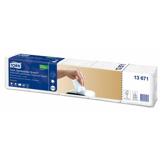 Servietter til dispenser, Tork, N10, 2-fold Premium, 2 lag, hvid, 216mmx213mm, 17g/m2, pakke a 4000 stk, FSC Mix Credit