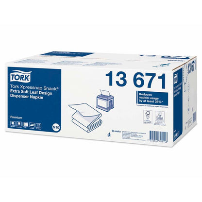 Servietter til dispenser, Tork, N10, 2-fold Premium, 2 lag, hvid, 216mmx213mm, 17g/m2, pakke a 4000 stk, FSC Mix Credit
