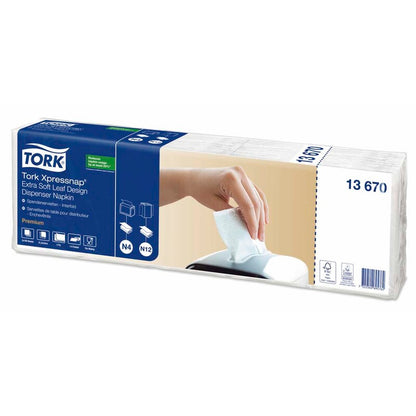 Servietter til dispenser, Tork, N4, 4-fold Premium, 2 lag, hvid, 330mmx213mm, 17g/m2, pakke a 4000 stk, FSC Mix Credit