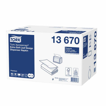 Servietter til dispenser, Tork, N4, 4-fold Premium, 2 lag, hvid, 330mmx213mm, 17g/m2, pakke a 4000 stk, FSC Mix Credit