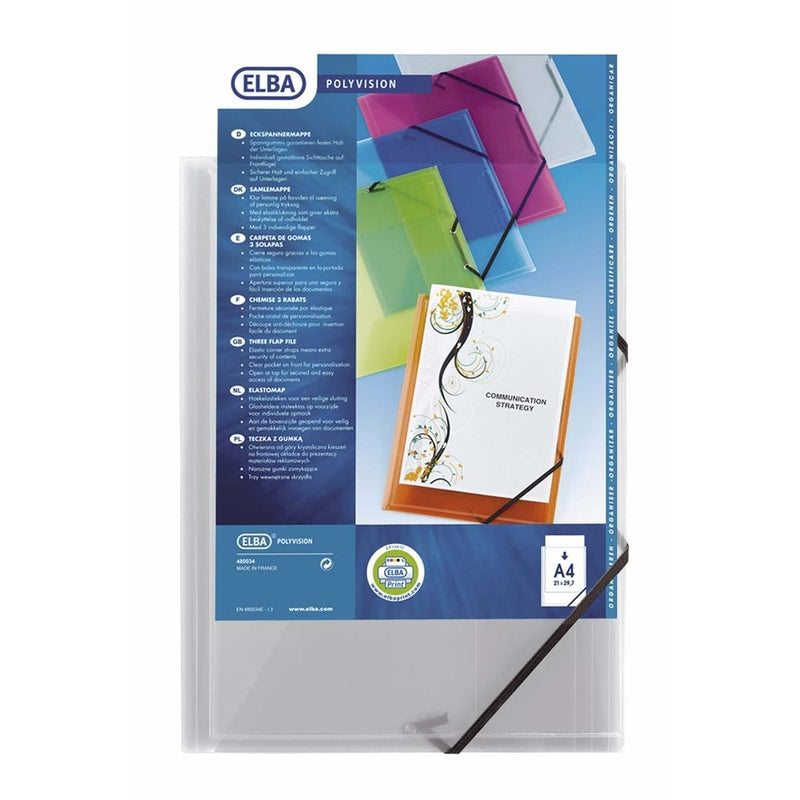 Plastmappe, Oxford, transparent, 210x297mm, Plastic/elastic