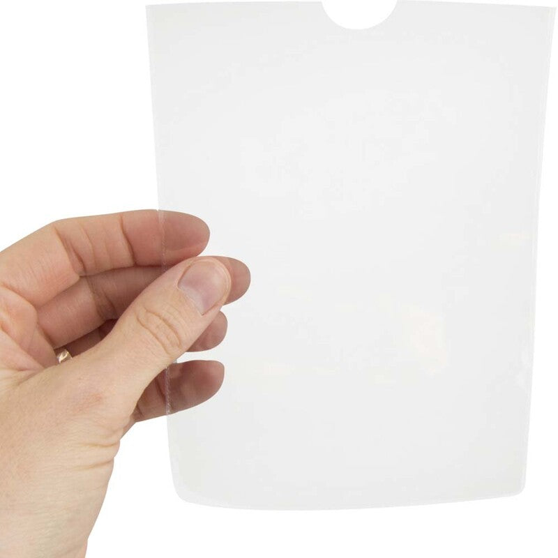 Plastetui, Esselte, transparent, 105µm, 105x148mm, plastik, pakke a 100 stk