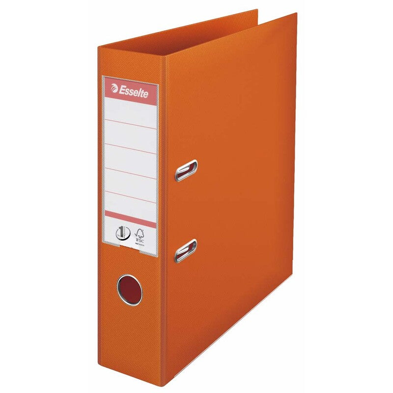 Brevordner, Esselte, orange, 75mm, 210x297mm, antal ringe: 2, FSC Mix 70%, 10 Units