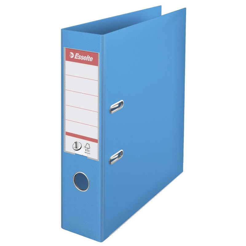Brevordner, Esselte, blå, 75mm, 210x297mm, antal ringe: 2, FSC Mix 70%, 10 Units