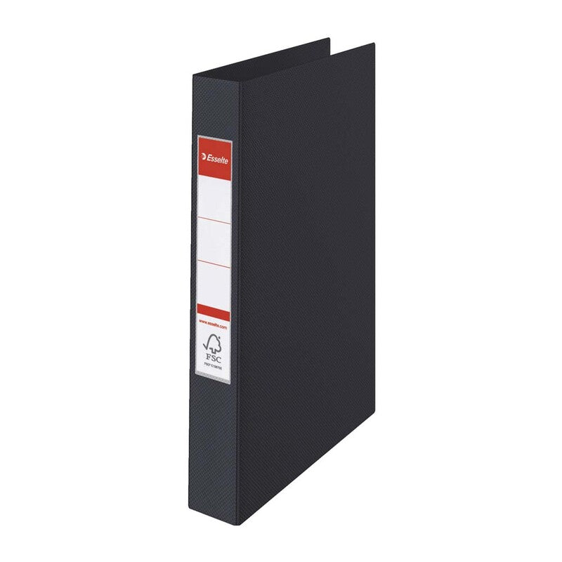 Ringbind, Esselte, sort, 25mm, 210x297mm, antal ringe: 4, PP, FSC Mix 70%, 10 Units