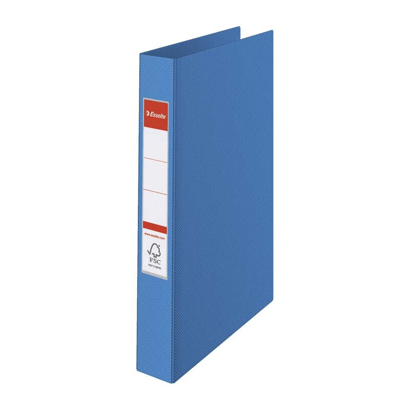 Ringordner, Esselte, blå, 25mm, 210x297mm, antal ringe: 4, PP, FSC Mix 70%, 10 Units