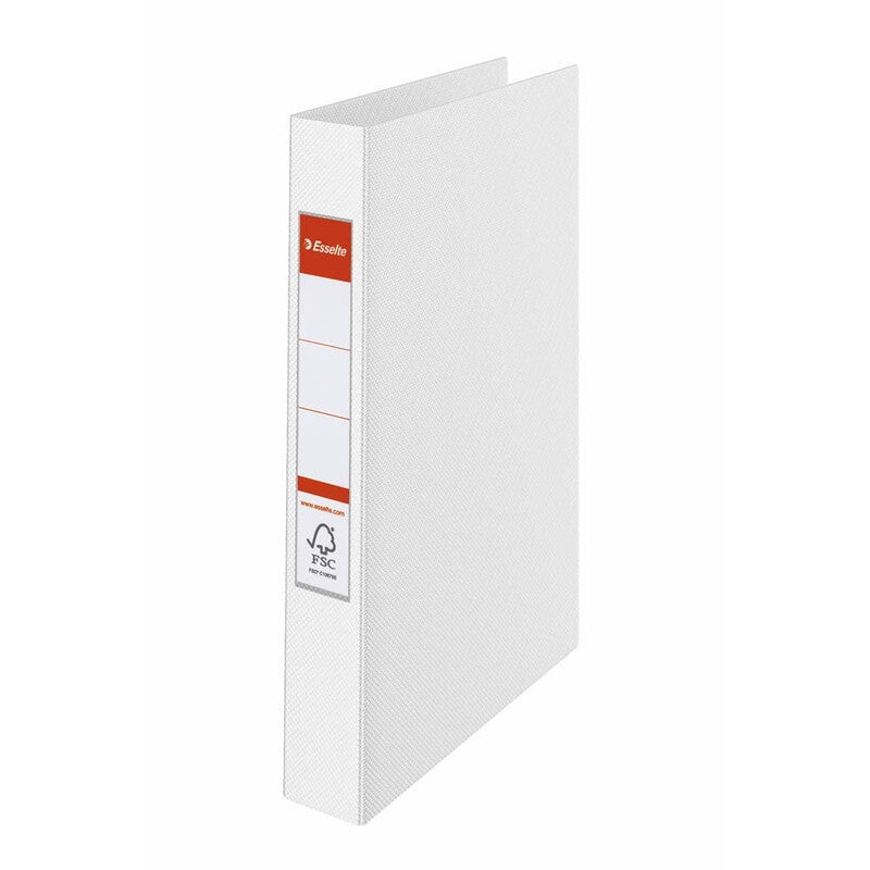 Ringbind, Esselte, hvid, 25mm, 210x297mm, antal ringe: 4, PP, FSC Mix 70%, 10 Units