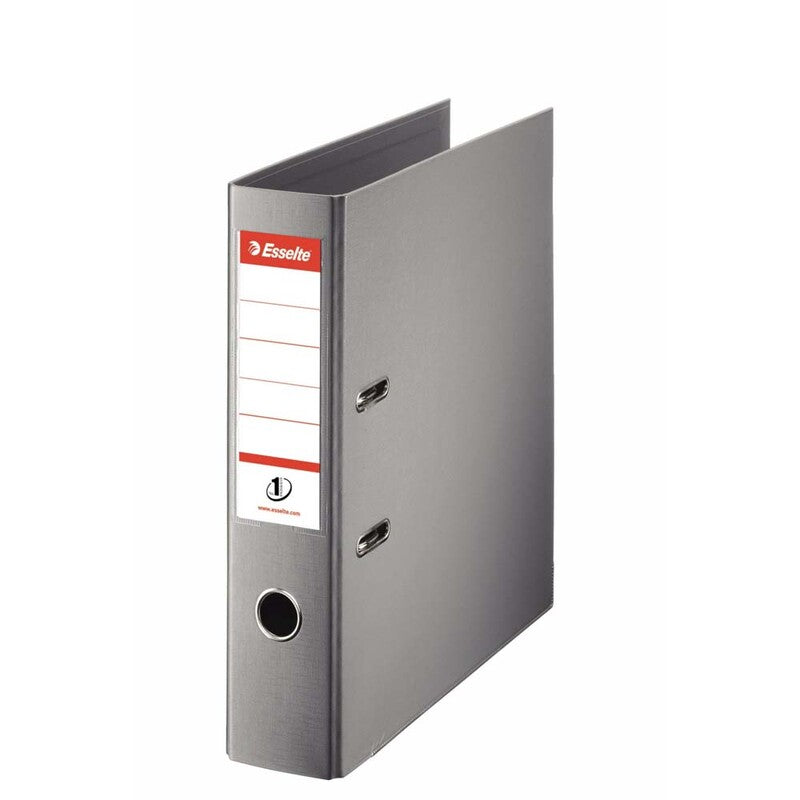 Brevordner, Esselte No.1 Power, grå, 75mm, 210x297mm, antal ringe: 2, FSC Mix 70%, 10 Units