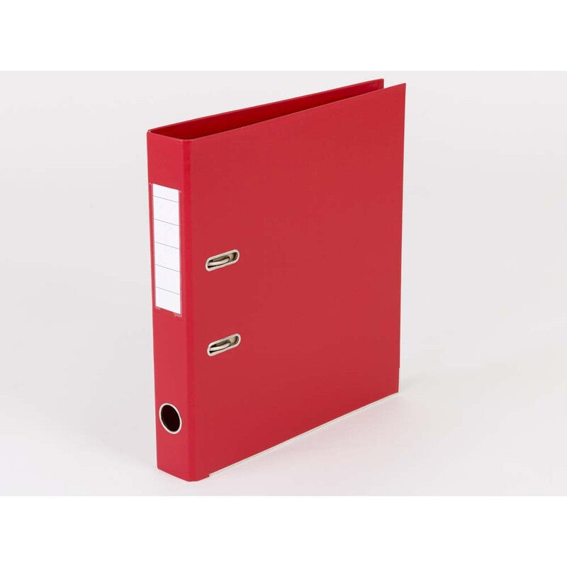 Brevordner, Q-Line, rød, Metalskinne, 50mm, 210x297mm, antal ringe: 2, 10 Units
