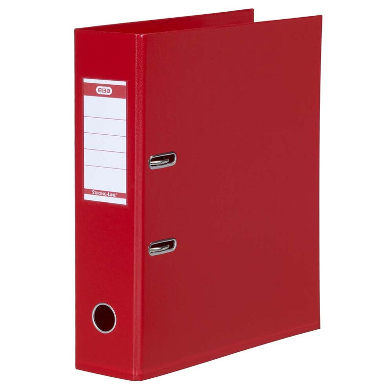 Brevordner, Elba, rød, 80mm, 210x297mm, antal ringe: 2, PP, 10 Units