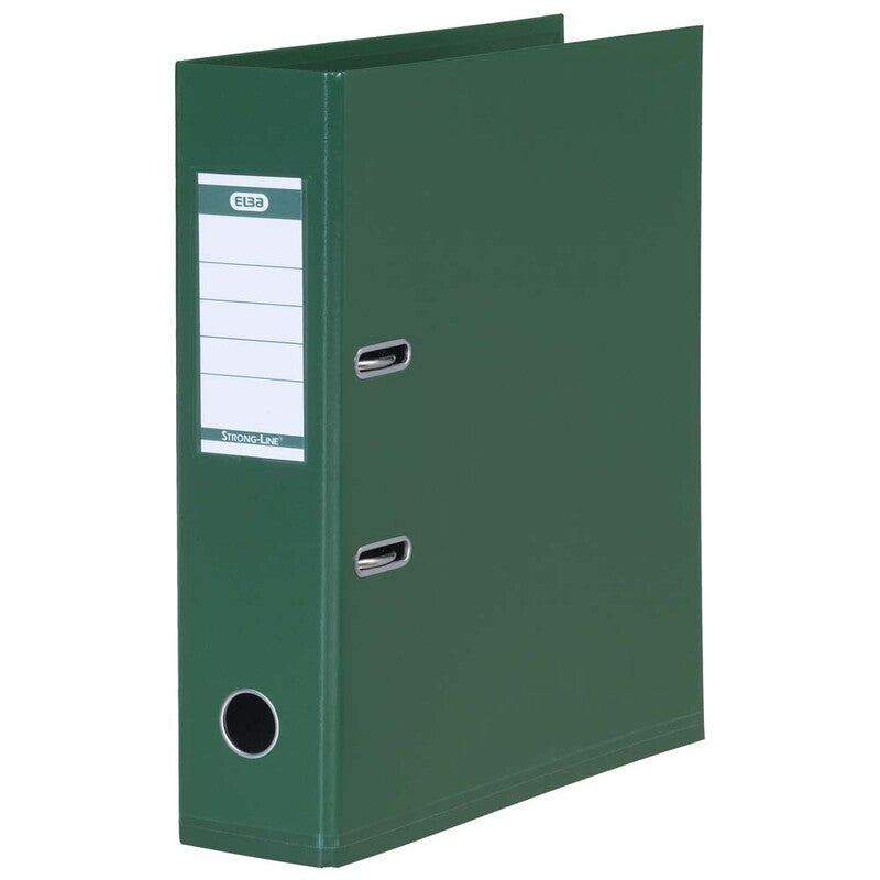 Brevordner, Elba, grøn, 80mm, 210x297mm, antal ringe: 2, PP, 10 Units