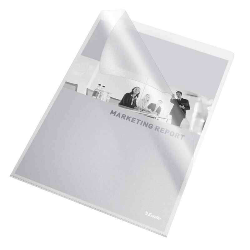 Plastomslag, Esselte, transparent, 115µm, 210x297mm, plastik, pakke a 10 stk