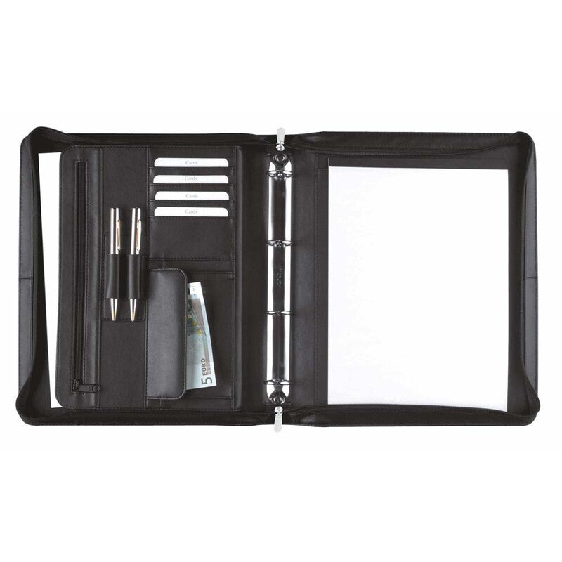 Dokumentmappe, Staedtler Eurostyle, sort, 210x297mm, antal ringe: 4, Oxhide