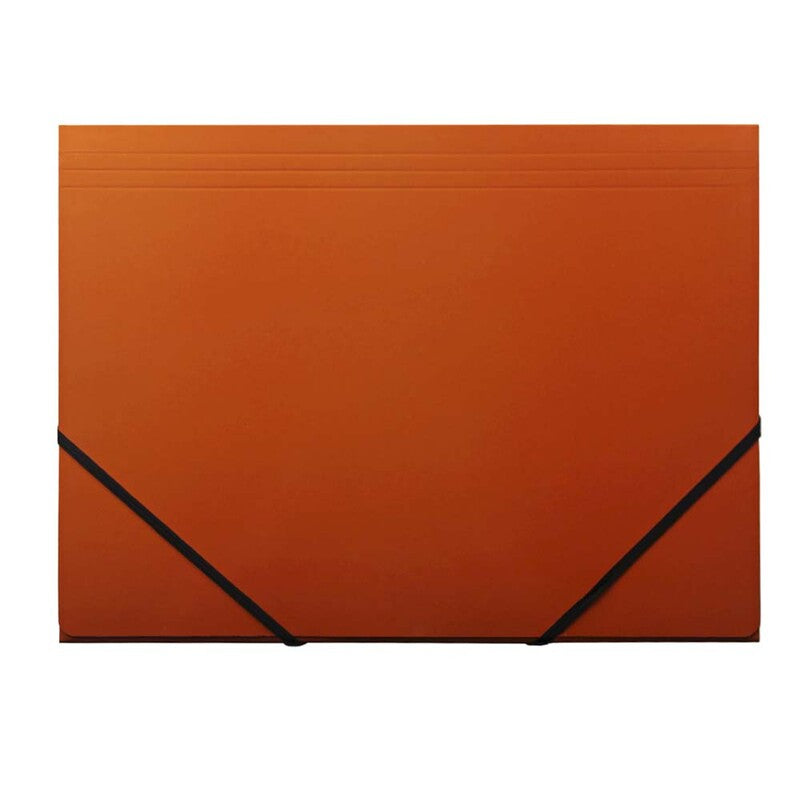 Elastikmappe, Q-Line DKF, orange, M/3 KLAPPER, 210x297mm, Karton/elastik, 10 Units