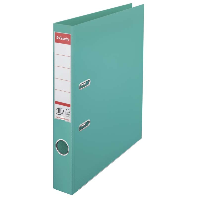 Brevordner, Esselte, turkis, 50mm, 210x297mm, antal ringe: 2, FSC Mix 70%, 10 Units