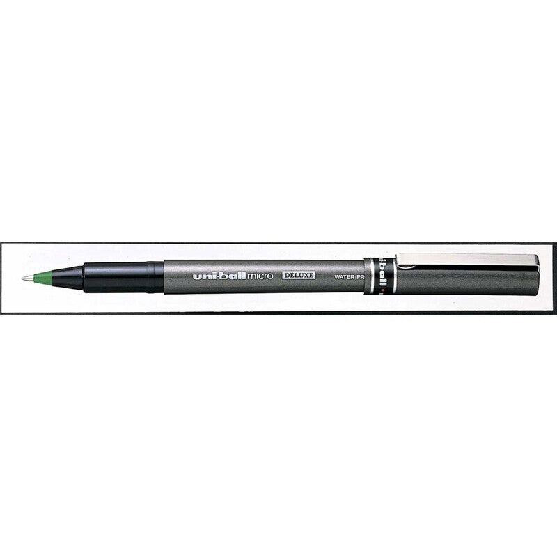 Rollerpen, Uniball Deluxe, UB-155 MICRO, 0,2MM, grøn, Units 12