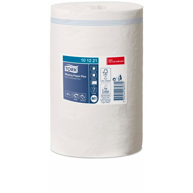 Aftøringsrulle, Tork, M1, Plus, 2 lag, hvid, 215mm x 75.00m, kasse a 11 ruller, FSC Mix Credit