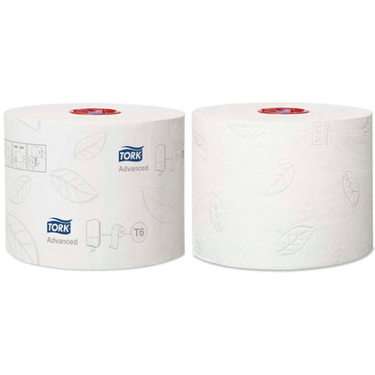 Toiletpapir Jumbo, Tork, Advanced, Mid-Size T6, hvid x 100.00m, kasse a 27 ruller, FSC Recycled Credit