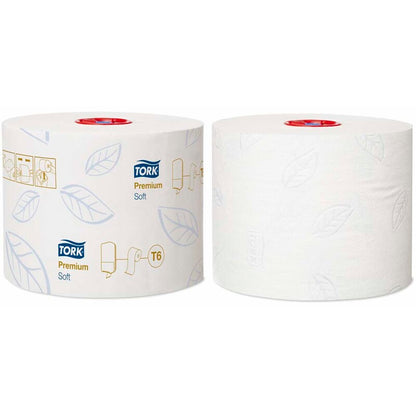 Toiletpapir Jumbo, Tork, Premium, Mid-Size T6, 2 lag, hvid x 90.00m, kasse a 27 ruller, FSC Mix Credit
