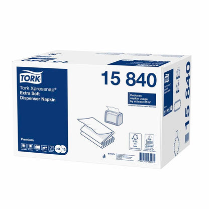 Servietter til dispenser, Tork, N4, 1/4-fold, hvid, 330mmx213mm, 17g/m2, pakke a 4000 stk, FSC Mix Credit