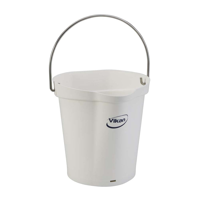Spand, Vikan, med håndtag, 6 l, hvid/aluminium, 260mmx260mm x 250mm
