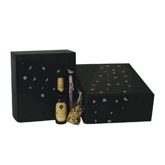 Bølgepapkasse, udvendig dim: 340 x 300, x 173 mm, indre dim: 340 x 300 x 173 mm, 1-lags,C-flute, FEFCO 0427, sort, bundt a 50 stk, FSC Mix 70%