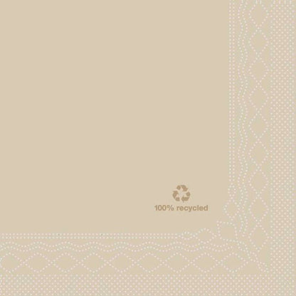 Frokostservietter, Tork, Advanced, 1/4-fold, natur, 330mmx330mm, pakke a 200 stk, FSC Recycled Credit