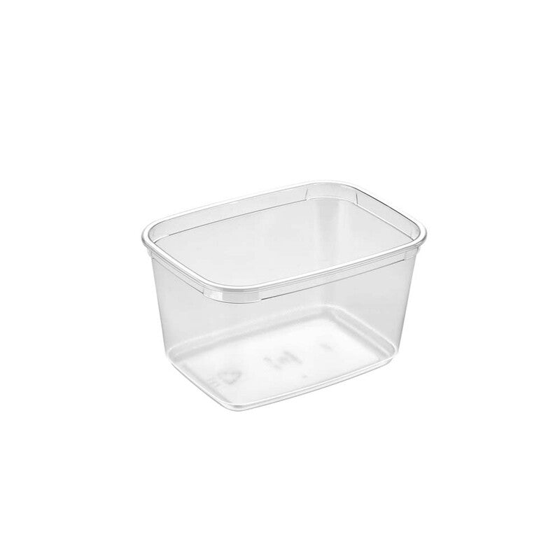 Plastbakke, Færch, M 68-75, 1-rums, Rektangulær, 750 ml, 141x104x80mm, PET, transparent, karton a 600 stk