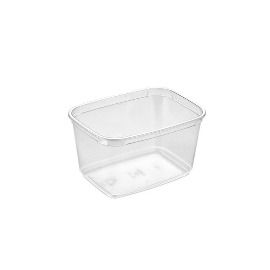 Plastbakke, Færch, M 68-75, 1-rums, Rektangulær, 750 ml, 141x104x80mm, PET, transparent, karton a 600 stk