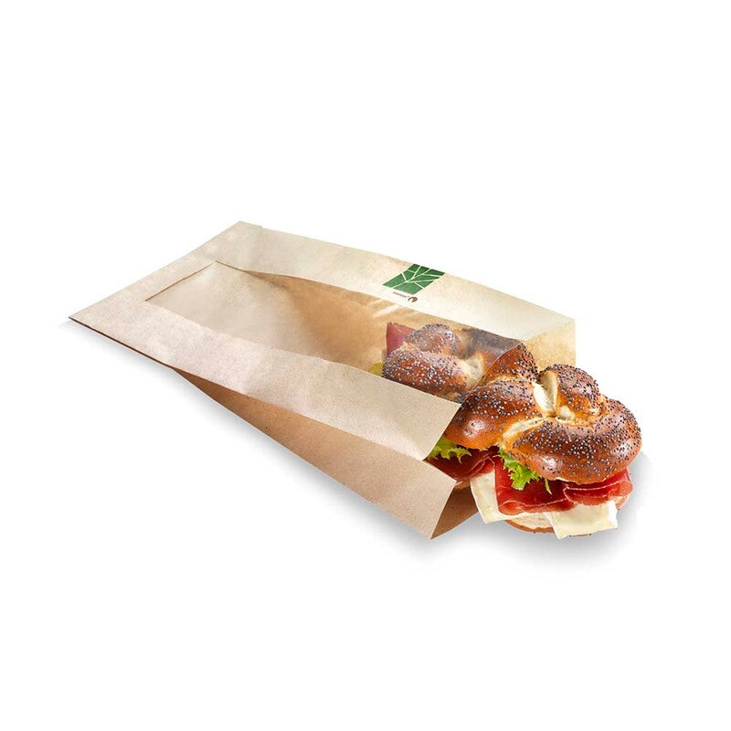 Sandwichpose, 260 x 270 x 35 mm, Stykke, Kraftpapir, brun, pakke a 500 stk, Paperwise, Fødevaregodkendt