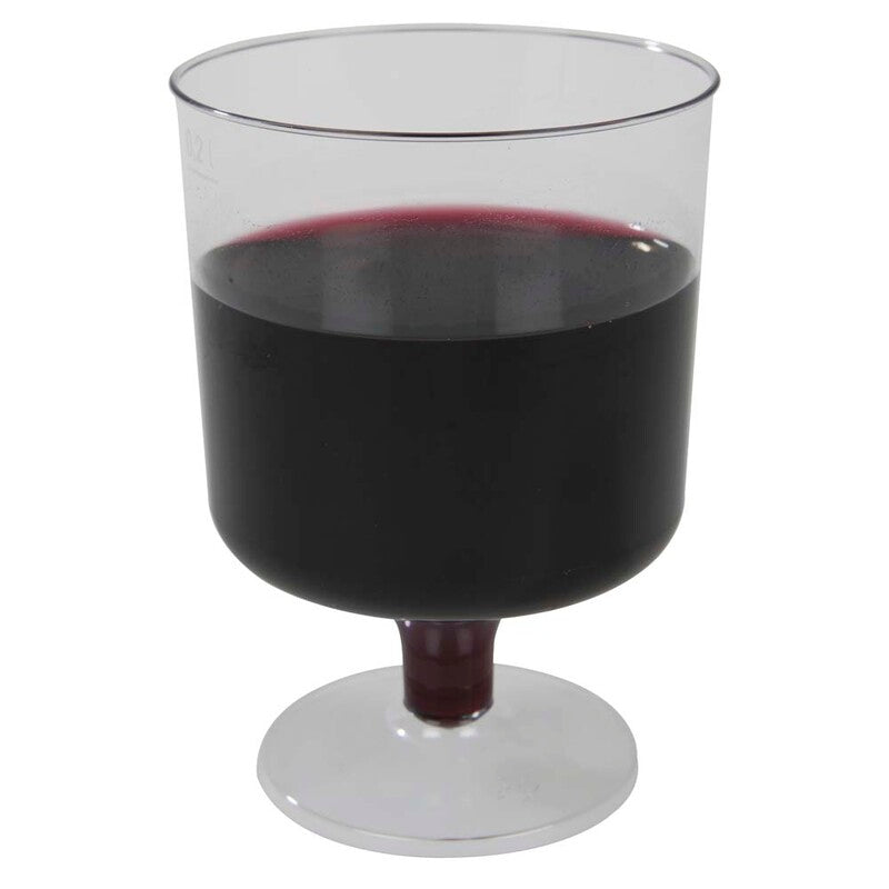 Drikkebæger Plast, 200 ml, PS, transparent, Sprøjtestøbt Rødvin, pose a 10 stk, Fødevaregodkendt