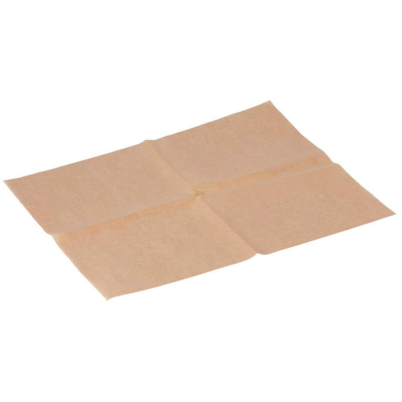Stanset papir, Indpakket hætte, 5 g/m2, 330 x 410 mm, Papir + PE, brun, 1000 ark, pakke a 1000 stk, Fødevaregodkendt