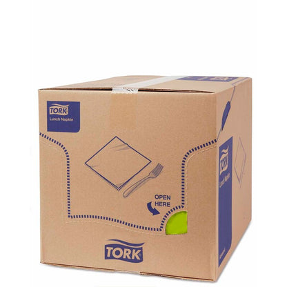 Frokostservietter, Tork, Advanced, 1/4-fold, 3 lag, lime, 330mmx330mm, pakke a 1500 stk, FSC Mix Credit