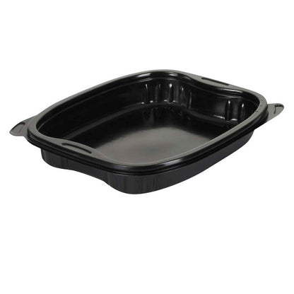Plastbakke, Plus Pack Bistro, 1-rums, Rektangulær, 500 ml, 190x155x30mm, PP, sort, karton a 300 stk