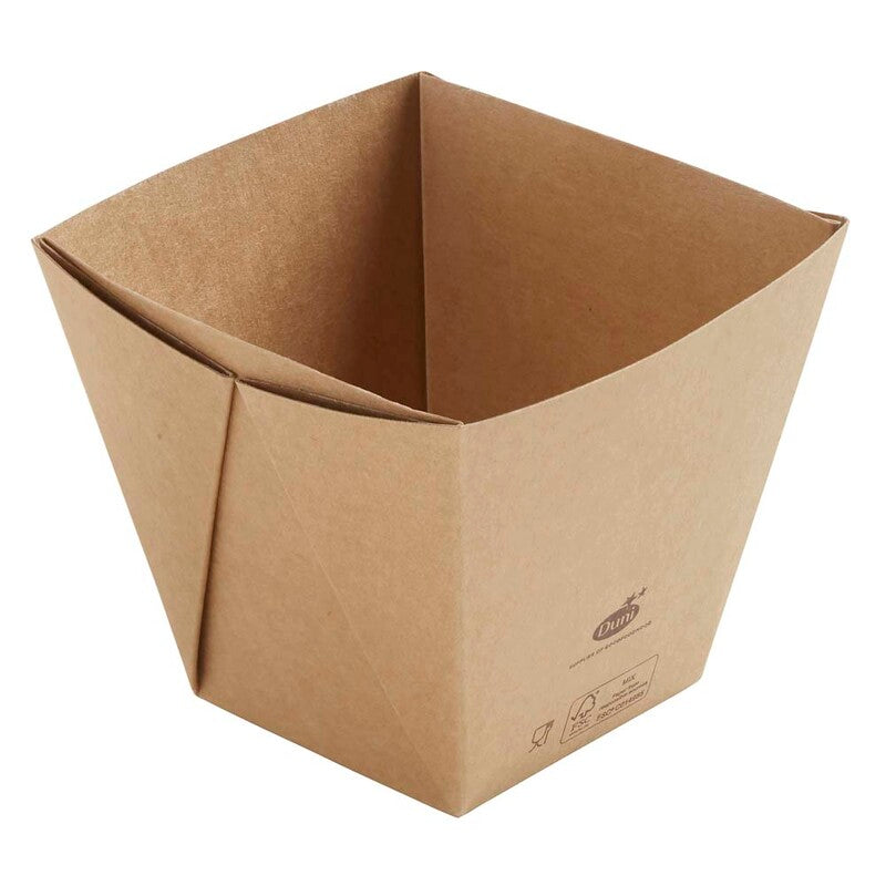 Salatbowle, 820 ml, 113x113x100mm, Cardboard/PLA, brun, Viking Cube Tall, karton a 300 stk