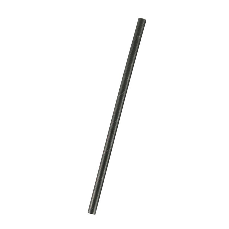 Sugerør, Rund, 205 x 6 mm, indvendig diameter 6.0 mm, Papir, sort, pakke a 250 stk, Fødevaregodkendt