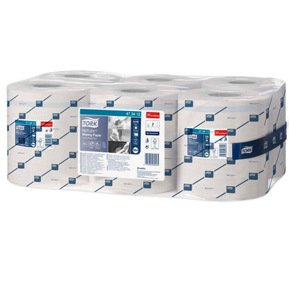 Aftøringsrulle, Tork, M4, QuickDry, 1 lag, hvid, 198mm x 114.00m, kasse a 6 ruller, FSC Mix Credit
