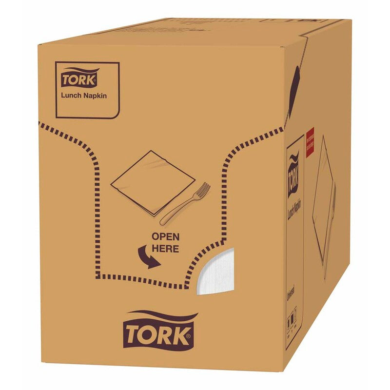 Frokostservietter, Tork, Universal, 1/4-fold, 1 lag, hvid, 326mmx330mm, karton a 4000 stk, FSC Mix Credit