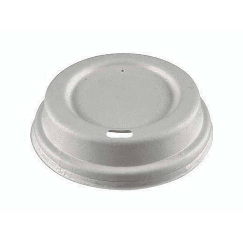 Låg t/kaffebæger, Papir + PE, hvid, 12/16oz Bagasse, karton a 1000 stk, palle 36 kartoner, Fødevaregodkendt