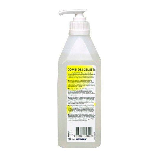 Hånddesinfektion, Novadan, Combi des, 85% Gel pumpeflaske, 600 ml