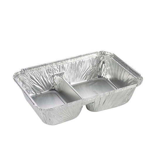 Foliebakke, Plus Pack, 2-Compartments, Rektangulær, 920 ml, 207x141x45mm, aluminium, aluminium, pakke a 1000 stk