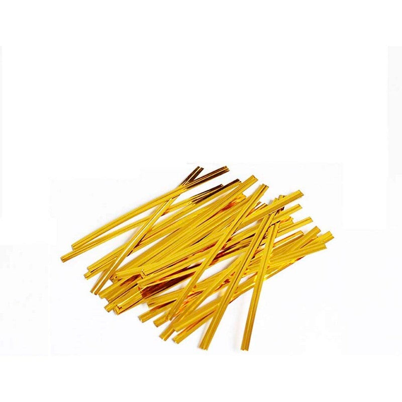 Plastclips, 125 mm, metal, gul, pakke a 1000 stk, Twist-ties
